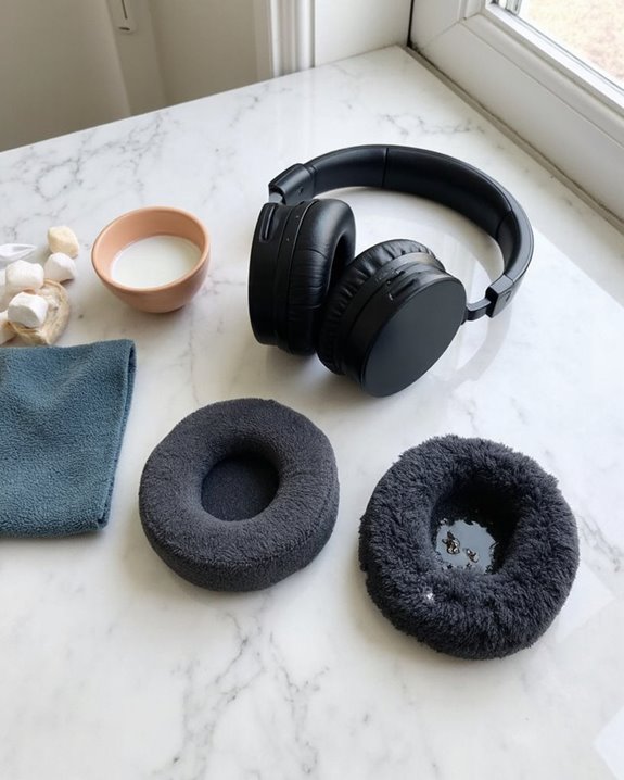 clean headphone pads safely