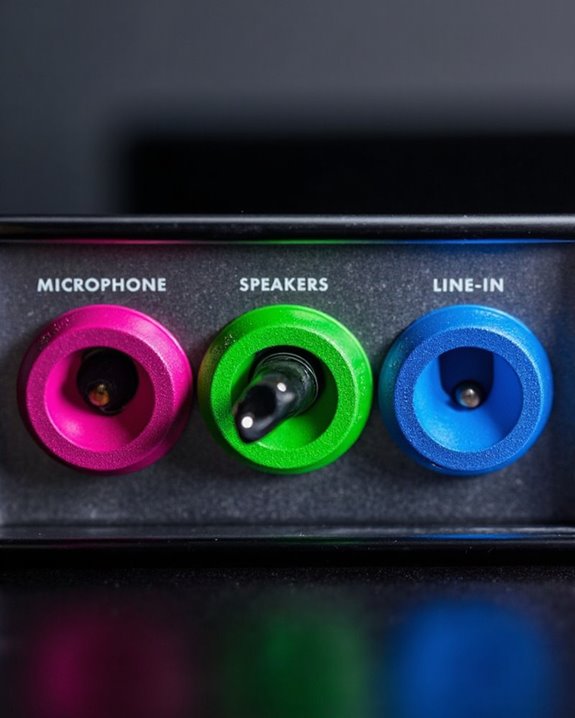 identify color coded audio ports